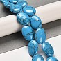 Synthetic Turquoise Beads Strands, Flat Oval