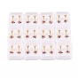 304 bouchons de lobe d'oreille en acier inoxydable, boucles d'oreilles vissées, avec strass, fleur, or