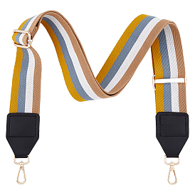 Регулируемые лямки для сумки из полиэстера с полосатым узором, с поворотной застежкой из сплава