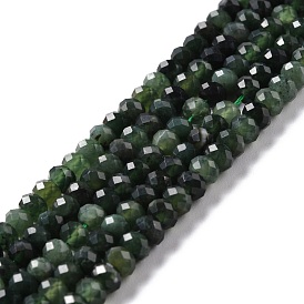 Natural Canada Jade Beads Strands, Faceted, Rondelle