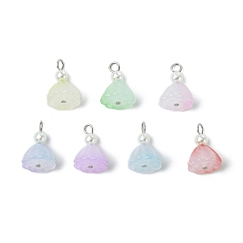 7шт акриловые подвески, лотос, с 304 штифтами с плоской головкой из нержавеющей стали