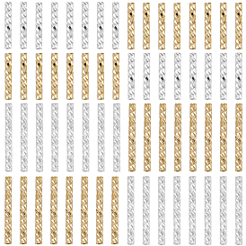 80шт 4 стили гофрированные латунные трубчатые бусины, долговечный