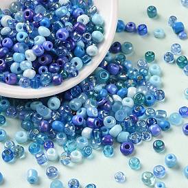 Opaque Colours Luster & Silver Lined & Transparent & Frosted Colours Glass Seed Beads, Round Hole, Round