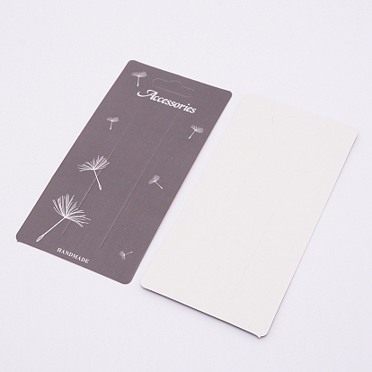 Paper Hair Clip Display Cards, Rectangle with Dandelion Pattern