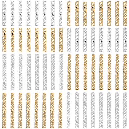 80шт 4 стили гофрированные латунные трубчатые бусины, долговечный