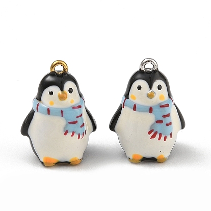 316 Stainless Steel & Enamel Pendants, Penguin Charms