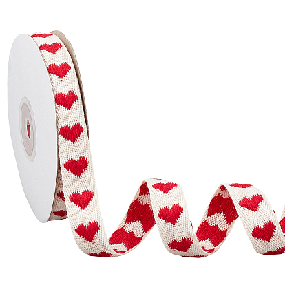 1лента ко Дню святого Валентина из полиэстера и хлопка, вышивка сердечком лентой