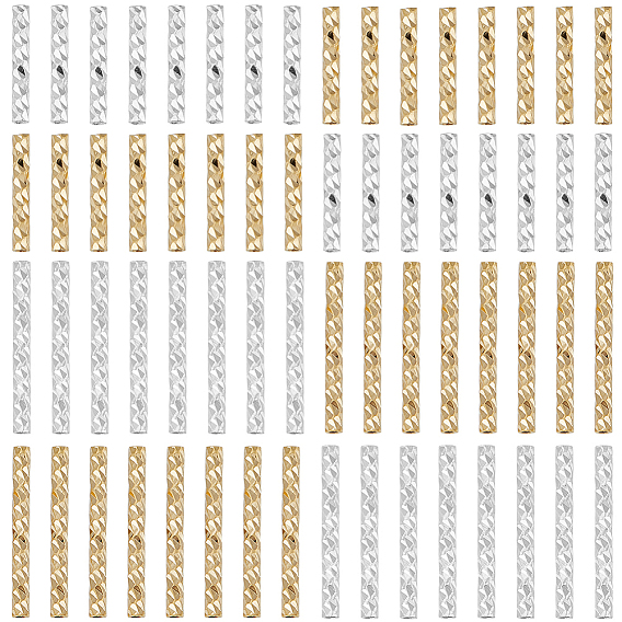 80шт 4 стили гофрированные латунные трубчатые бусины, долговечный