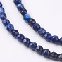 Natural Lapis Lazuli Beads Strands, Faceted, Round, 3mm, Hole: 0.8mm