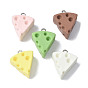 16 шт 16 стили подвески из смолы, сыр, имитация еды, с платиновым тоном железная петля