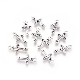 Сплавочные подвески тибетского стиля, без кадмия и без свинца, крестик, 19x10.5x2 мм, отверстие : 2 мм