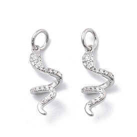 925 подвески в виде змеи из стерлингового серебра с микропаве из прозрачных кубических цирконий, с перемычками и 925 штампом