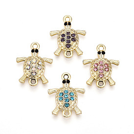 Подвески из сплава со стразами, золотой свет, без кадмия и без свинца, черепаха