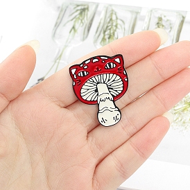 Alloy Enamel Pin, Trippy Mushroom with Cat Face Brooch for Backpack Clothes