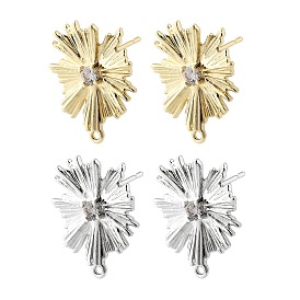 Латунные серьги-гвоздики из циркония, без кадмия, без никеля и без свинца, цветок