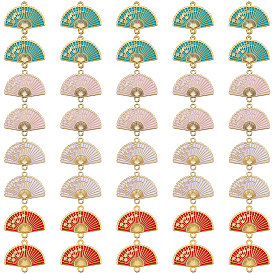 40шт 4 стили подвески из эмали из сплава, фан-ссылки, золотые