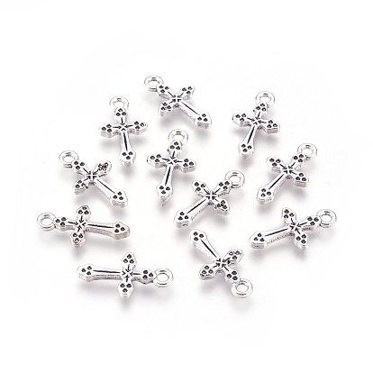 Сплавочные подвески тибетского стиля, без кадмия и без свинца, крестик, 19x10.5x2 мм, отверстие : 2 мм