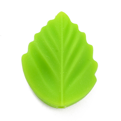 Food Grade Eco-Friendly Silicone Focal Beads, Chewing Beads For Teethers, DIY Nursing Necklaces Making, Leaf