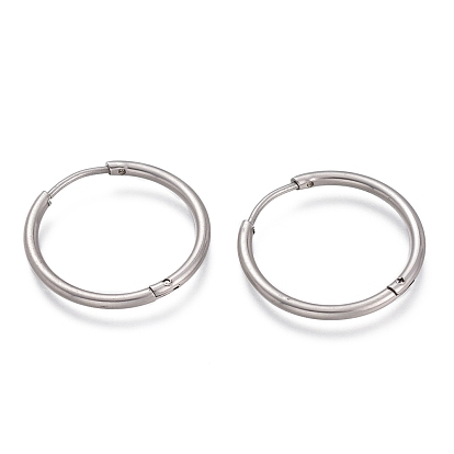 201 Stainless Steel Huggie Hoop Earrings, with 304 Stainless Steel Pin, Hypoallergenic Earrings, Ring