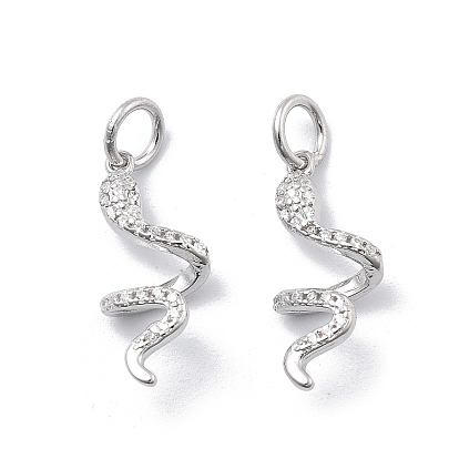 925 подвески в виде змеи из стерлингового серебра с микропаве из прозрачных кубических цирконий, с перемычками и 925 штампом