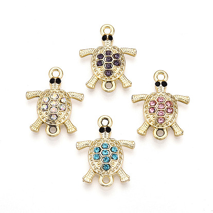 Подвески из сплава со стразами, золотой свет, без кадмия и без свинца, черепаха