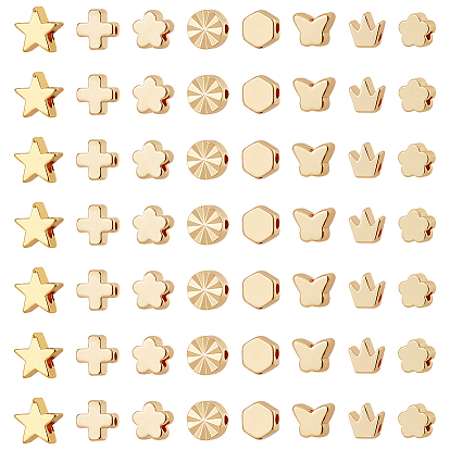 80шт 8 стиль латунные бусины, разнообразные