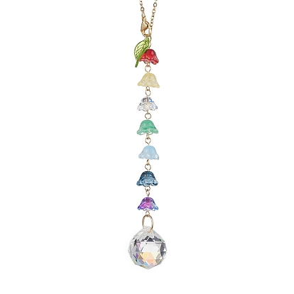 Стеклянные подвесные украшения в виде ландыша, Круглая подвеска для салона автомобиля, подвесные украшения