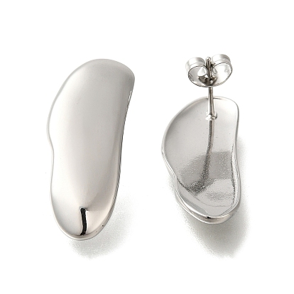 304 овальные серьги-гвоздики из нержавеющей стали для женщин