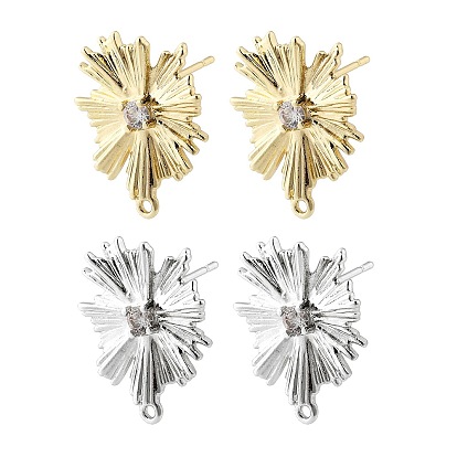 Латунные серьги-гвоздики из циркония, без кадмия, без никеля и без свинца, цветок