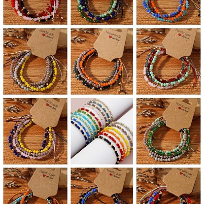 Наборы браслетов ручной работы из синтетического кварца в стиле летнего отпуска для женщин и девочек