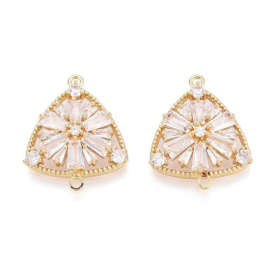 Латунные подвески из прозрачного кубического циркония, треугольник с цветочными звеньями, долговечный