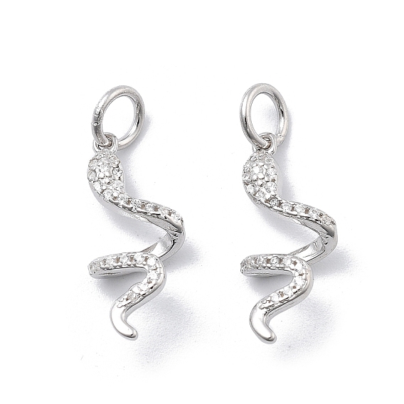 925 подвески в виде змеи из стерлингового серебра с микропаве из прозрачных кубических цирконий, с перемычками и 925 штампом