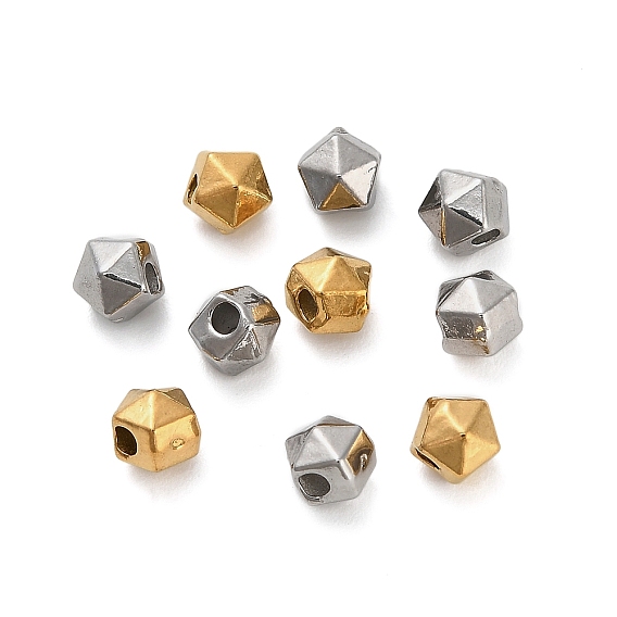 304 из нержавеющей стали бусы, пятиугольник, граненые