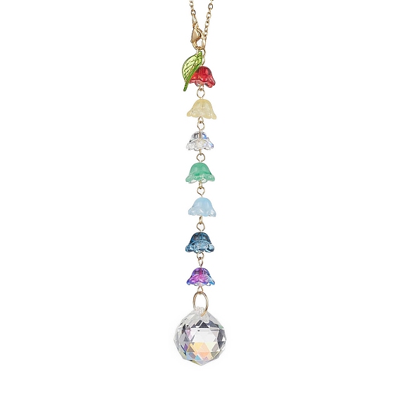 Стеклянные подвесные украшения в виде ландыша, Круглая подвеска для салона автомобиля, подвесные украшения