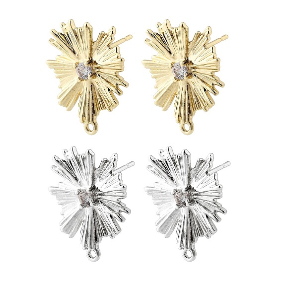 Латунные серьги-гвоздики из циркония, без кадмия, без никеля и без свинца, цветок