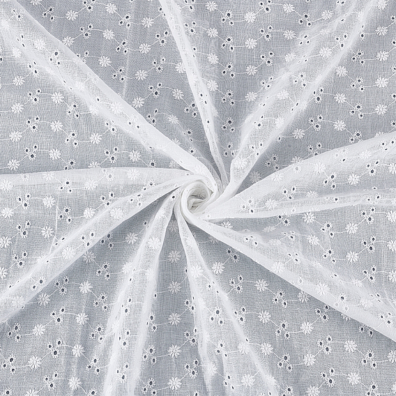 Tissu de coton brodé de fleurs, accessoires du vêtement