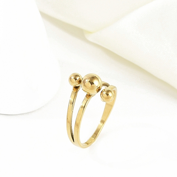 Ионное покрытие (ip) 304 кольцо из нержавеющей стали, кольца в форме круглого шарика для женщин