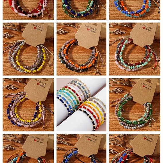 Наборы браслетов ручной работы из синтетического кварца в стиле летнего отпуска для женщин и девочек