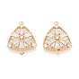 Латунные подвески из прозрачного кубического циркония, треугольник с цветочными звеньями, долговечный