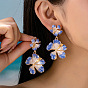 Alloy Enamel Stud Earrings for Women, Flower