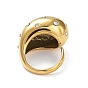 Crystal Rhinestone Open Cuff Rings, Teardrop, 304 Stainless Steel Jewelry for Women