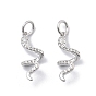 925 подвески в виде змеи из стерлингового серебра с микропаве из прозрачных кубических цирконий, с перемычками и 925 штампом