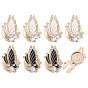 8Pcs 2 Colors Zinc Alloy Cufflinks, with Enamel & Rhinestone, Butterfly, Light Gold