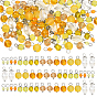 120pcs 8 Glasanhänger im Stil, mit Messingringe, Mischformen, Platin Farbe