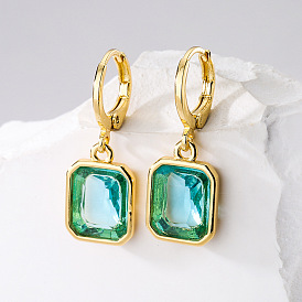 Luxury 18K Gold-Plated Zircon Earrings for Women, High-end Fashion Jewelry