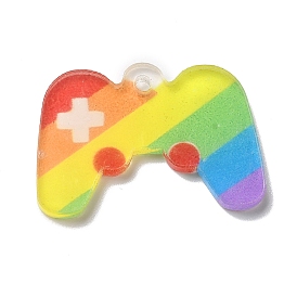 Rainbow Color Pride Acrylic Pendants, Game Controller