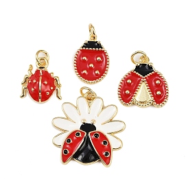 Латунные подвески, без кадмия, без никеля и без свинца, с эмалью и кольцами для прыжков, реальный 18 k позолоченный