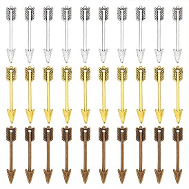 60шт 3 цвета подвески в тибетском стиле, стрелка, без кадмия, без никеля и без свинца