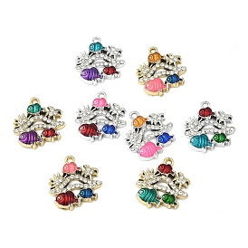 Подвески из сплава и страза, с эмалью, рыбы прелести