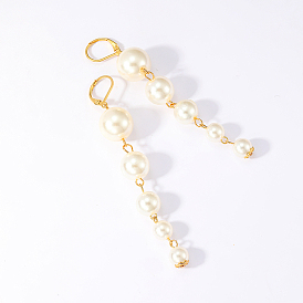 Elegant Imitation Pearl Hoop Earrings for Women